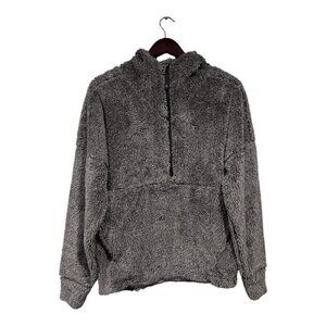 Prana Women’s Hoodie Perma Frost 1/2 Zip Sherpa Sweatshirt Sz M Gray Pullover